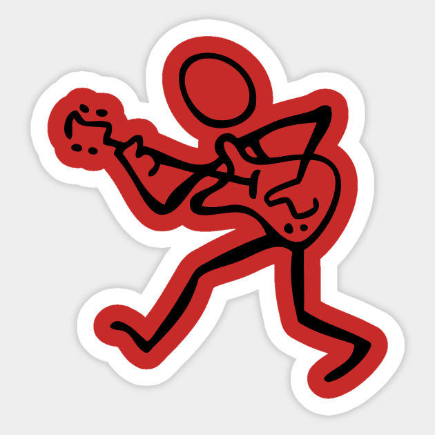 Guitar Player walking Sticker by schlag.art